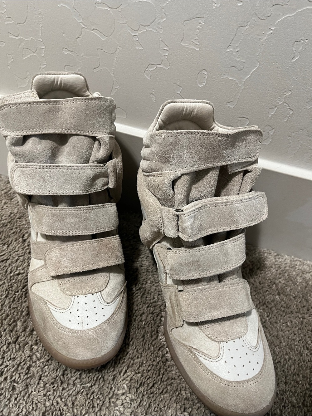 Isabel Marat Women’s Bekett Suede High-Top Velcro Sneakers - Picture 3 of 6